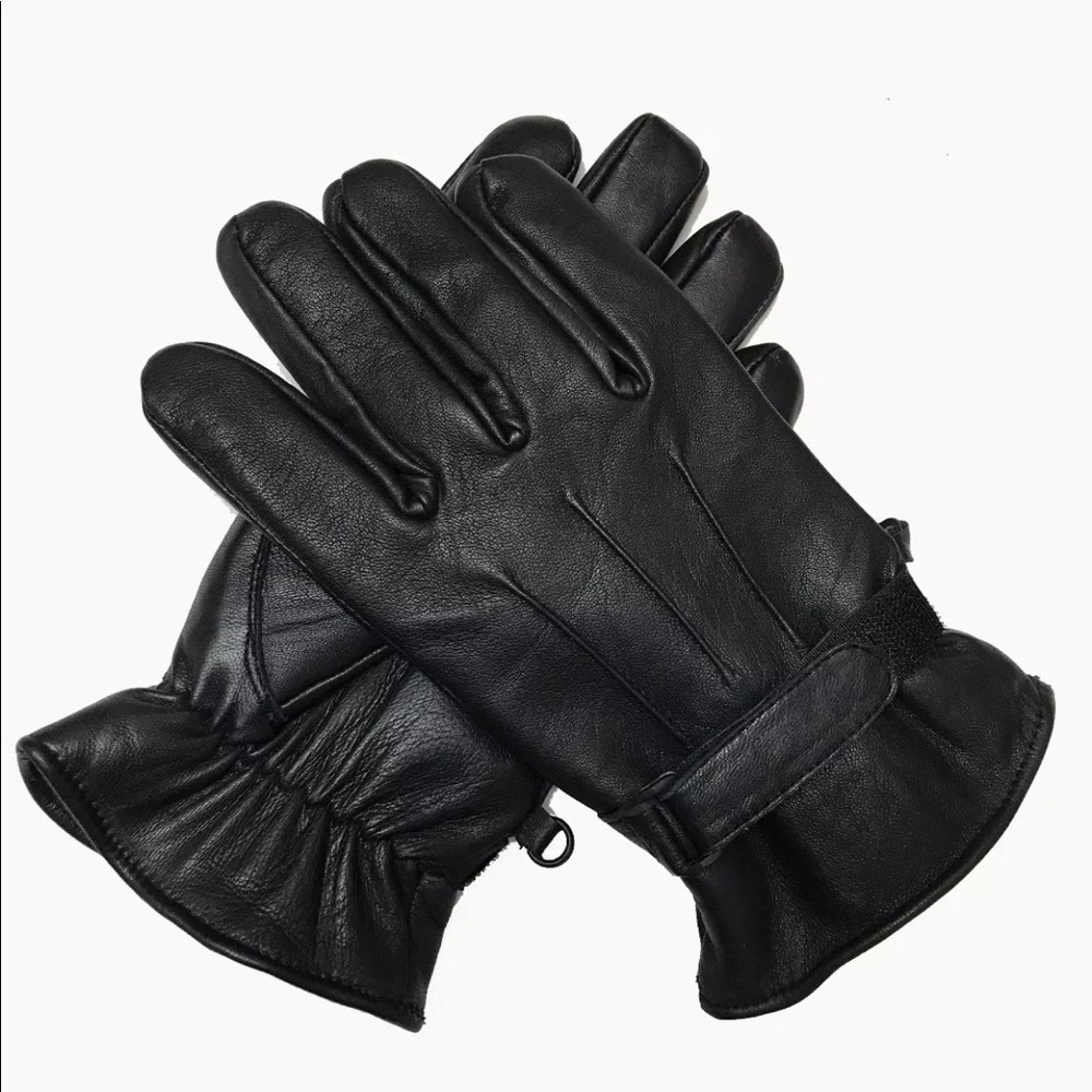 Men’s insulated real leather gloves fleece line